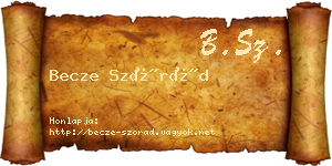 Becze Szórád névjegykártya